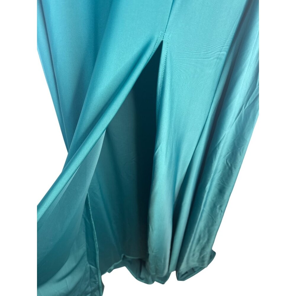 Miss Ord Deep Teal Long Medium Sleeve Sweetheart Neckline Maxi Dress - Picture 12 of 15